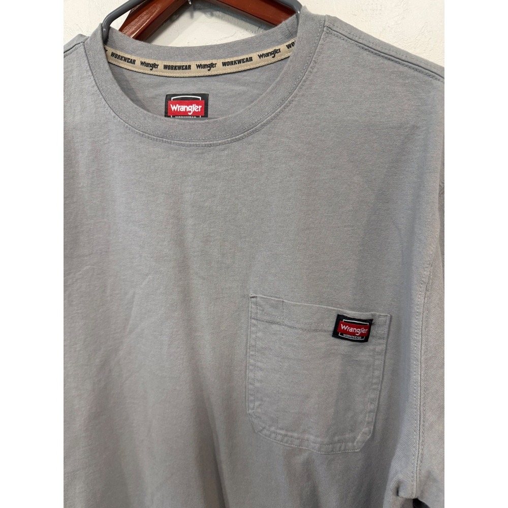 Wrangler Workwear Mens Gray Pocket T-Shirt Cotton Short Sleeve XLT WW55281 - Picture 2 of 8
